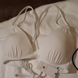 Shade & Shore White Padded Halter Bikini Top